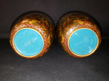 Load image into Gallery viewer, Brass Cloisonne Enamel Vases
