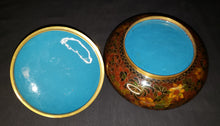 Load image into Gallery viewer, Brass Cloisonne Enamel Lidded Dish
