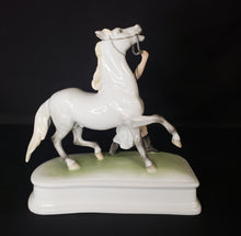 Load image into Gallery viewer, Herend Porcelain Figurine - &quot;Horse With Trainer&quot;
