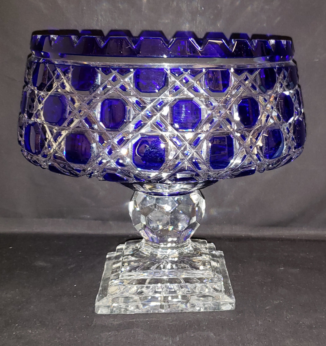 Bohemian Crystal Pedestal Compote Bowl