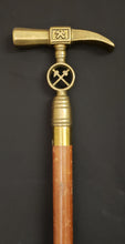 Load image into Gallery viewer, Brass Hammer Head Walking Stick/Cane
