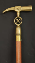 Load image into Gallery viewer, Brass Hammer Head Walking Stick/Cane
