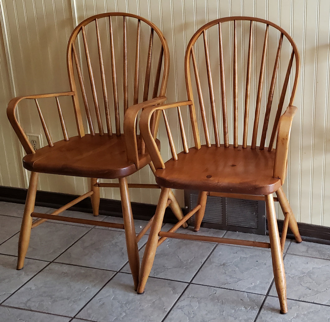 Windsor Style Wood Armchairs