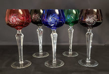 Load image into Gallery viewer, Bohemian Crystal Coloured Wine Goblets
