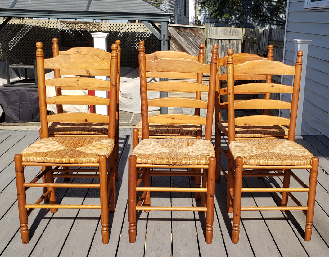 Ladder Back Chairs with Rush Seats