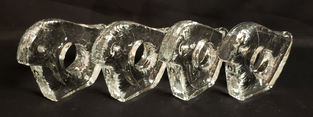 Scandinavian Art Glass Bird Napkin Rings