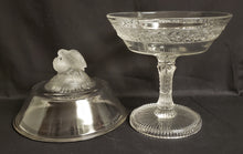 Load image into Gallery viewer, Pedestal Glass Compote Dish with Frosted Finial
