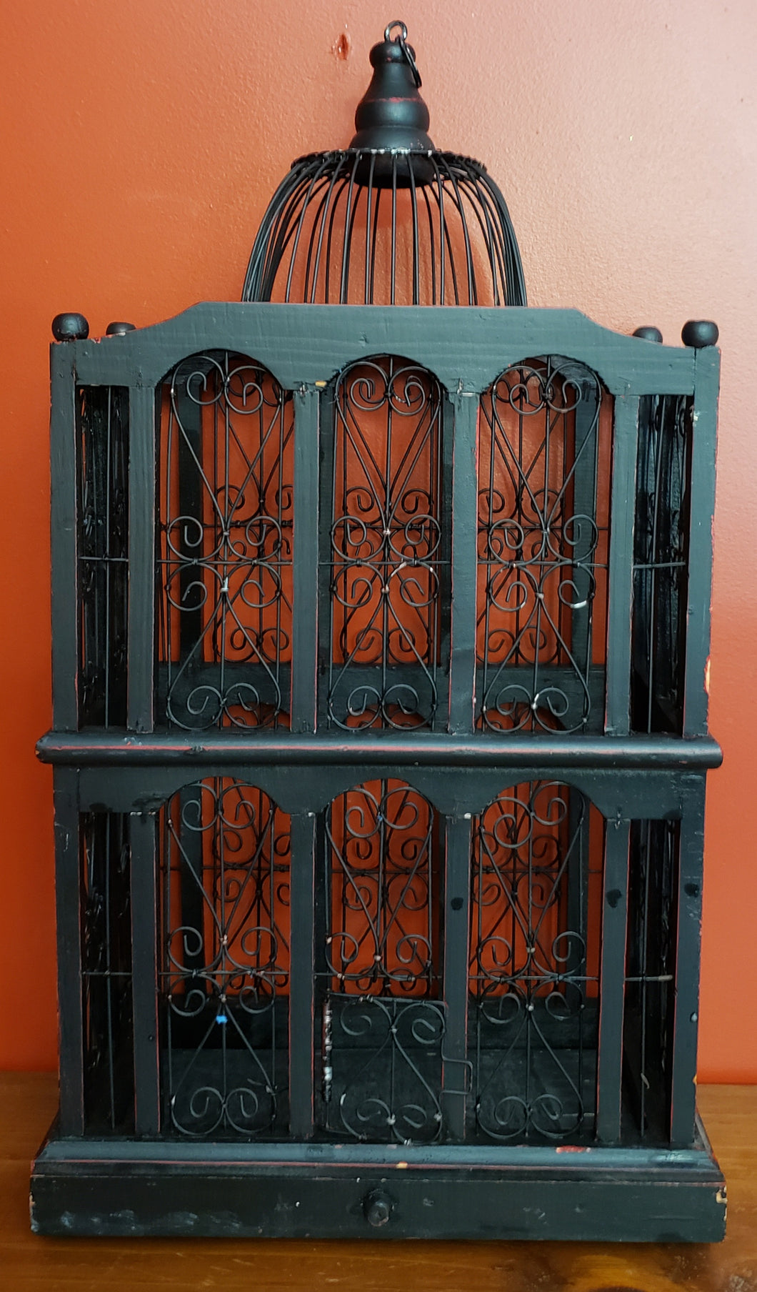 Decorative Wood and Wire Birdcage