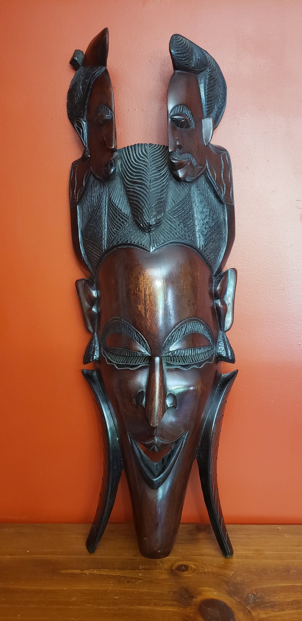 Dark Wood Carved African Mask