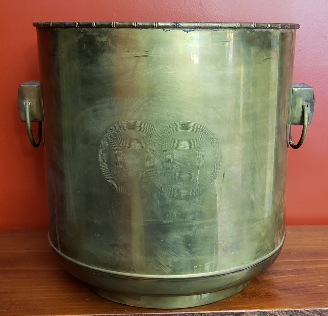 Large Brass Planter with Handles