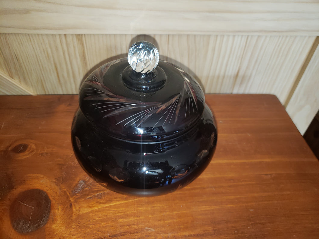 Bohemian Crystal Lidded Candy Dish