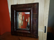 Load image into Gallery viewer, Leather Studded Framed Bevelled Mirror
