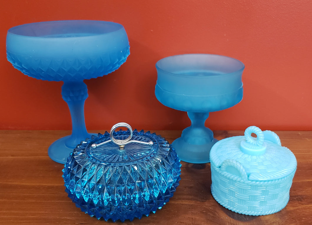 Vintage Blue Glass Pieces