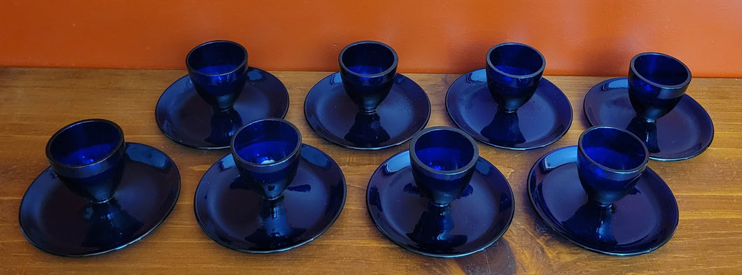 Cobalt Blue Glass Egg Cups