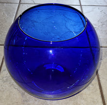 Load image into Gallery viewer, Large Vintage Cobalt Blue Glass Fish Bowl Vase
