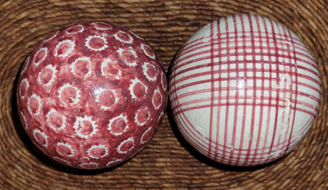 Antique Scottish Ceramic Victorian Carpet Balls