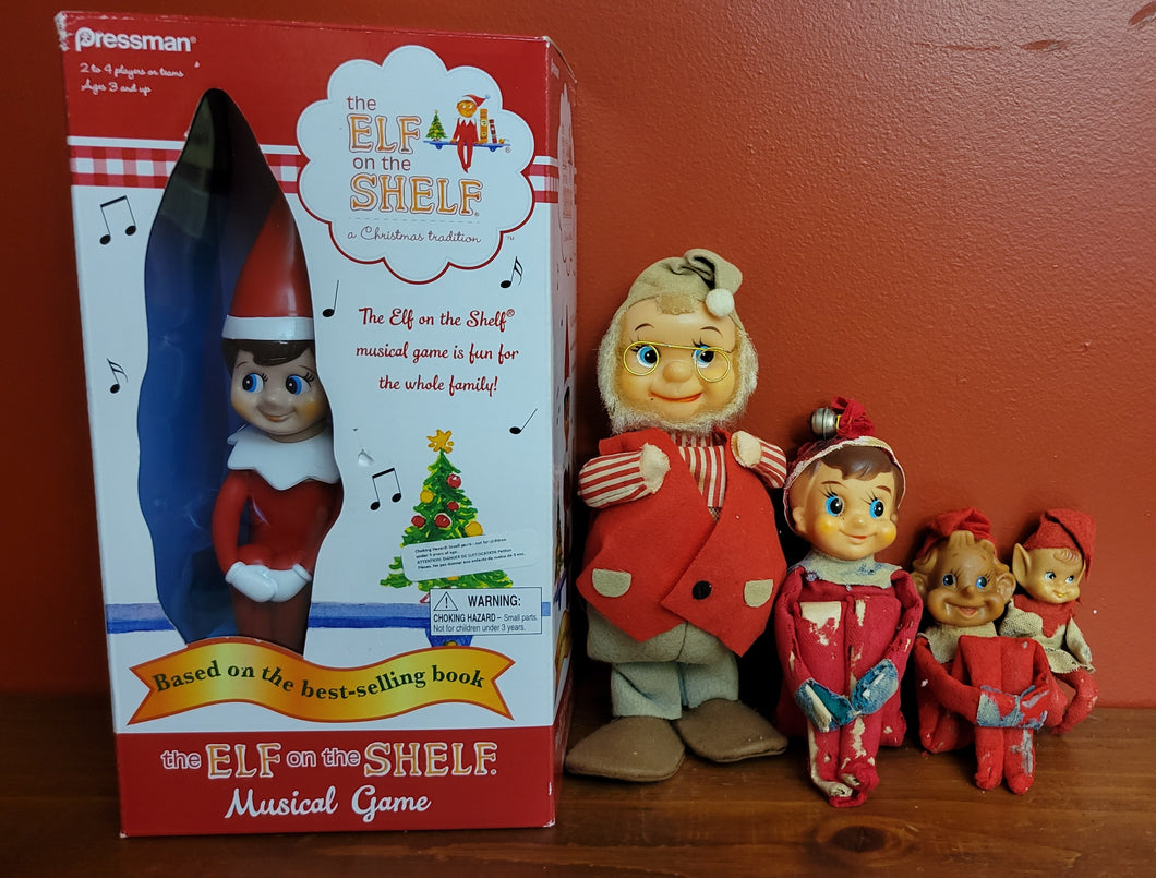 Elf on The Shelf in Box w/ a Few of his Old Friends