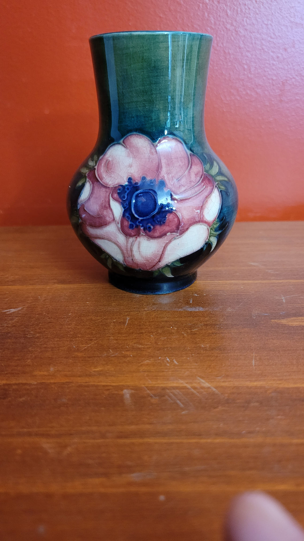 Moorcroft Pottery Mini Vase w/ Anemone Flowers