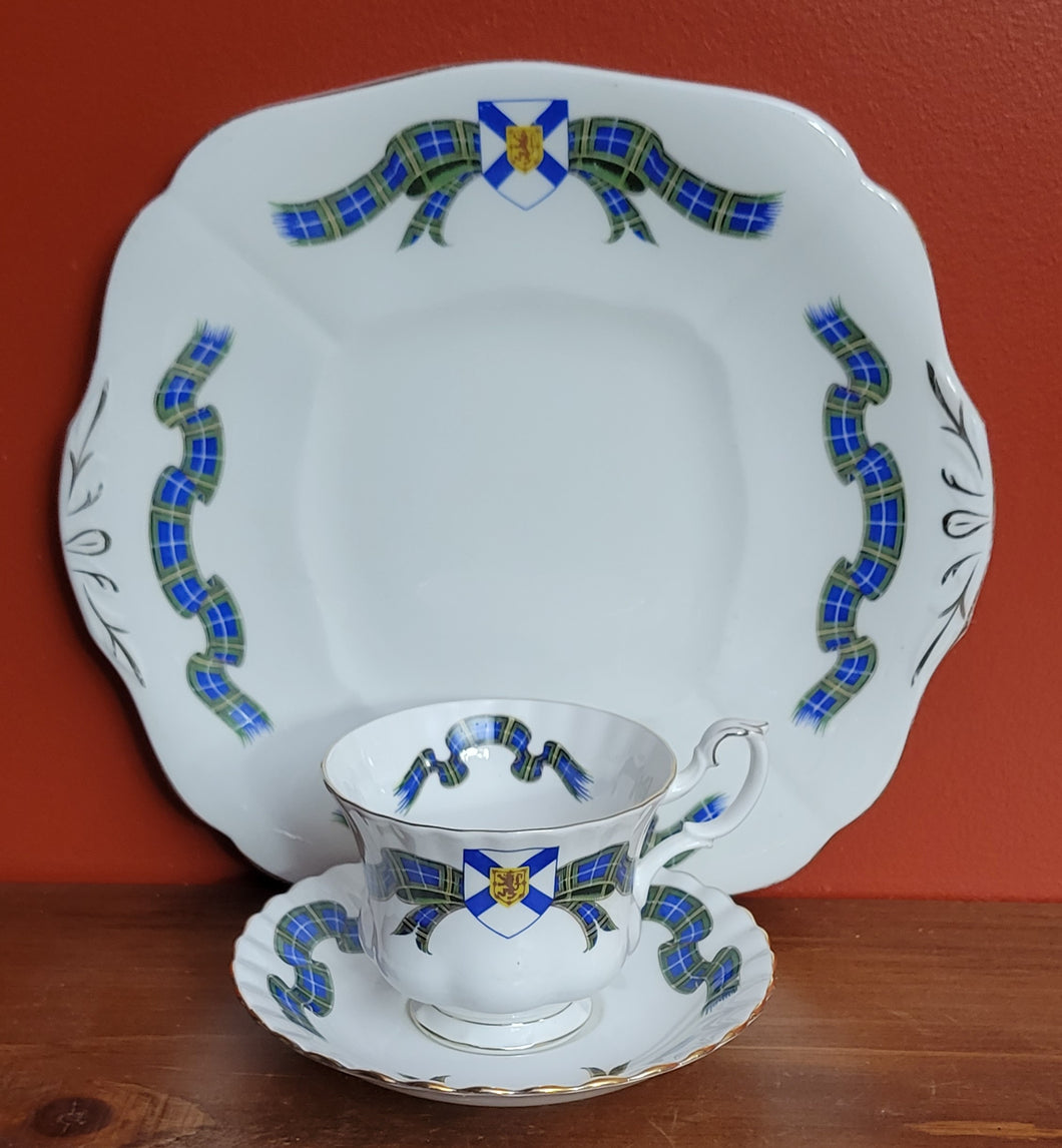 Adderley Cake Plate & Royal Albert Tea Cup & Saucer