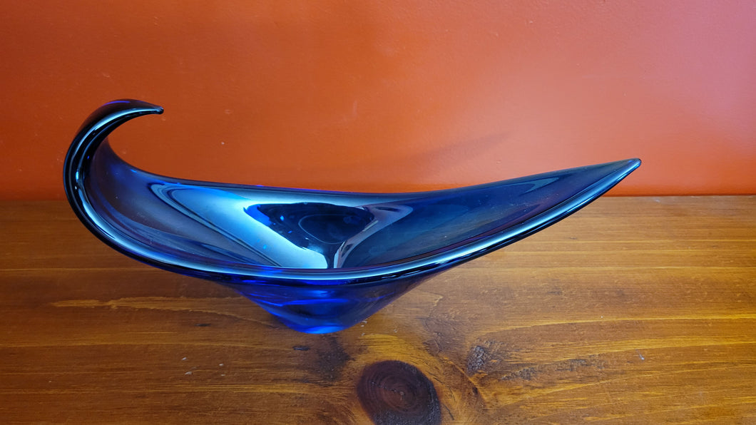 Cobalt Blue Art Glass Dish