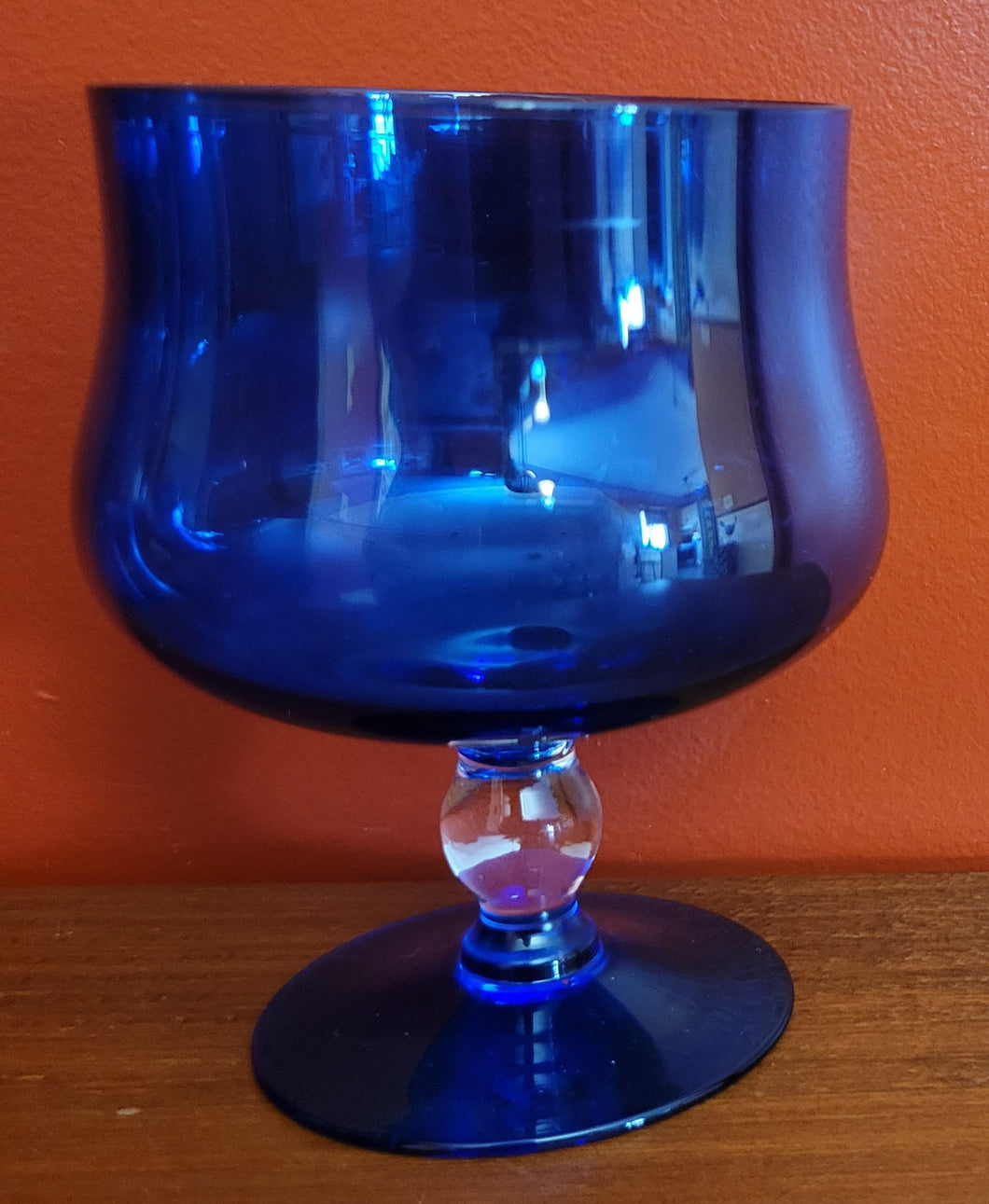 6 Cobalt Blue Shrimp Dishes with Glass Inserts