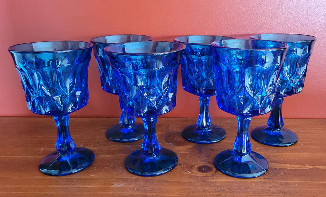 Noritake Blue Water Goblets, 