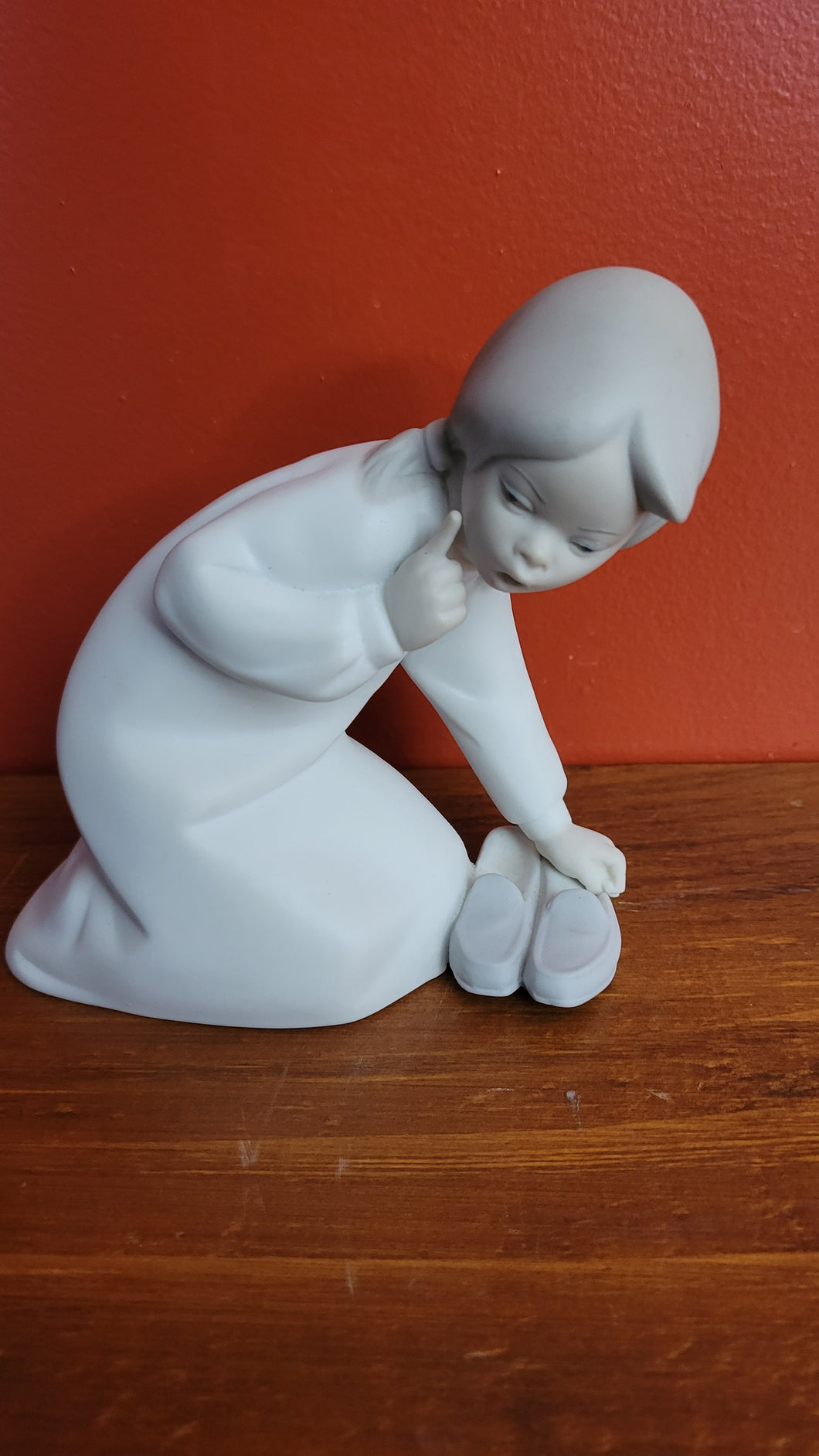 Bisque Lladro Figurine of Girl With Slippers