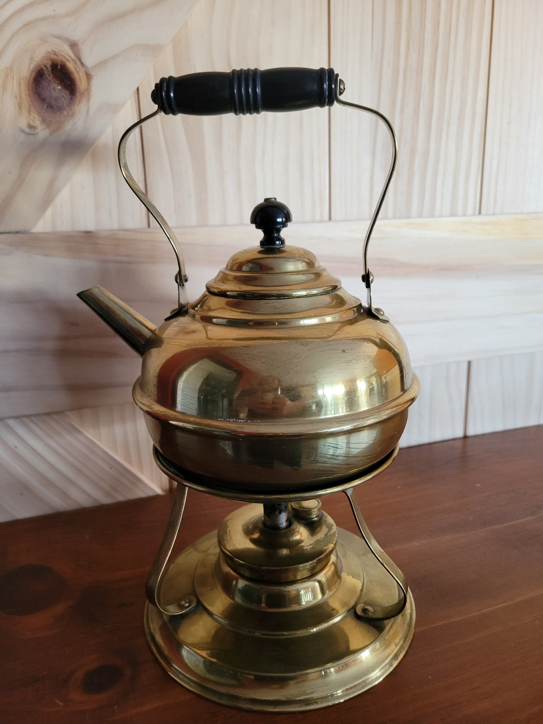 Vintage Brass Tea Kettle W/ Stand & Burner