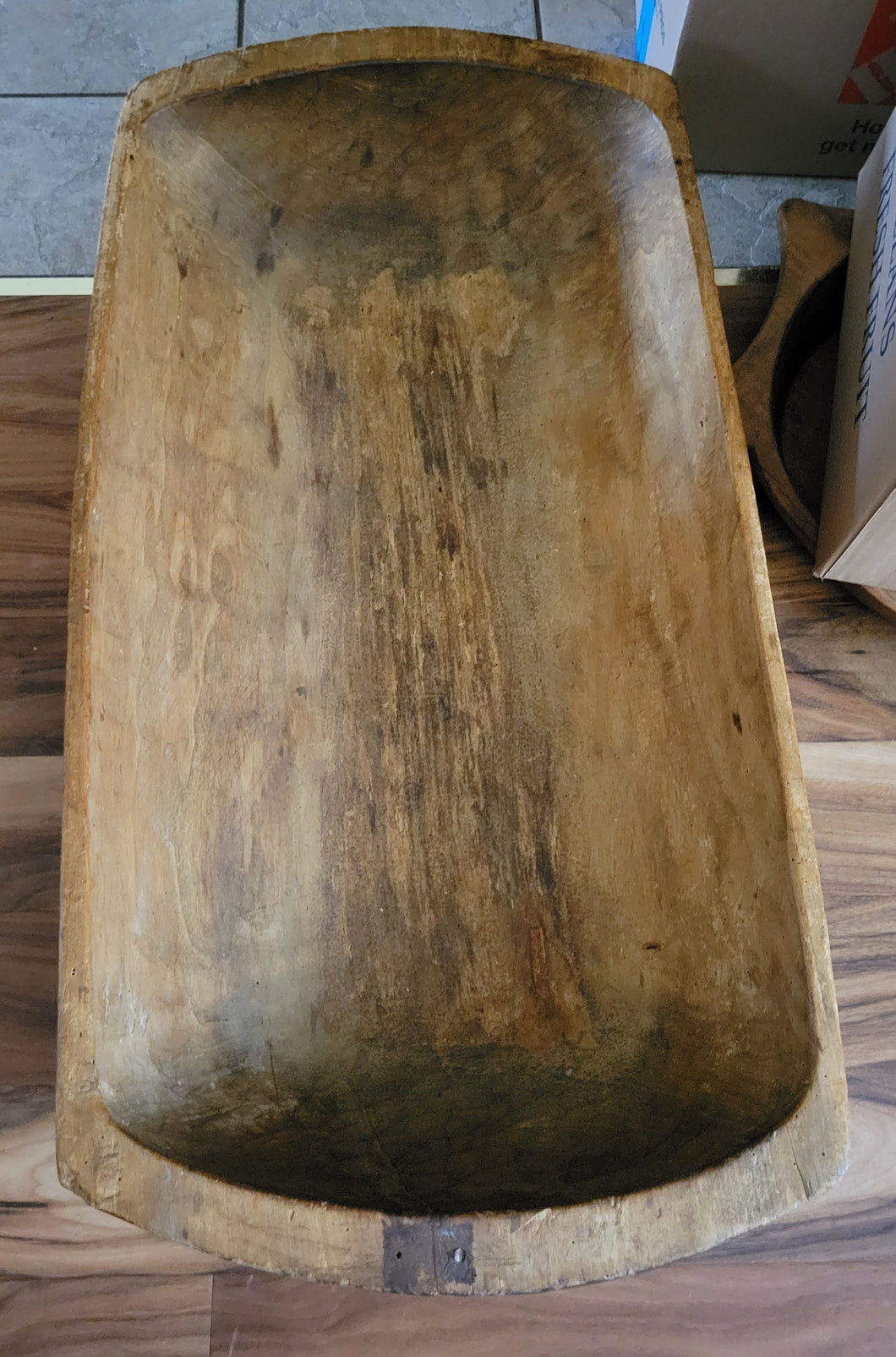 Large Primitive Wood Dough Bowl