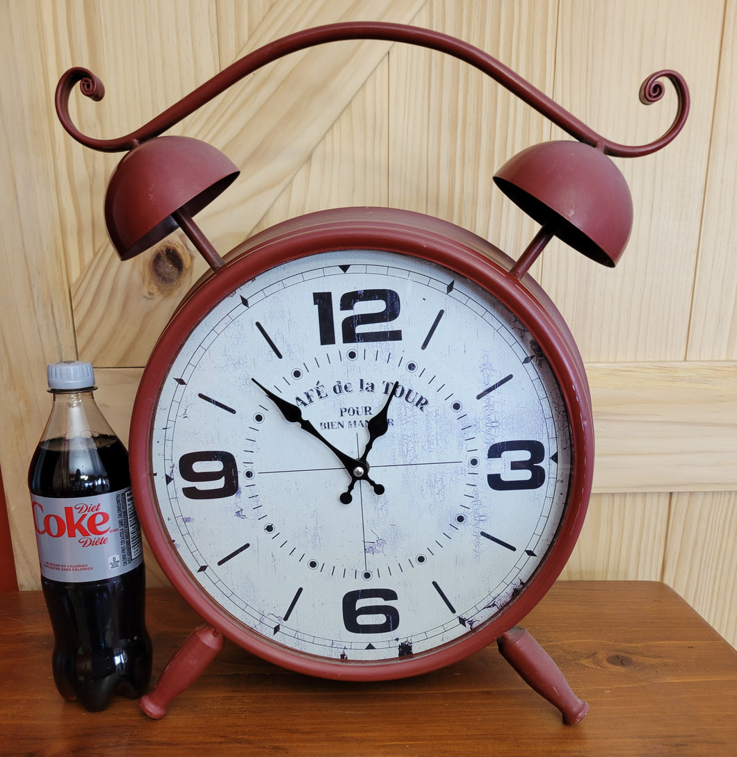 Large Red Decorative Novelty Alarm Clock, Battery Operated