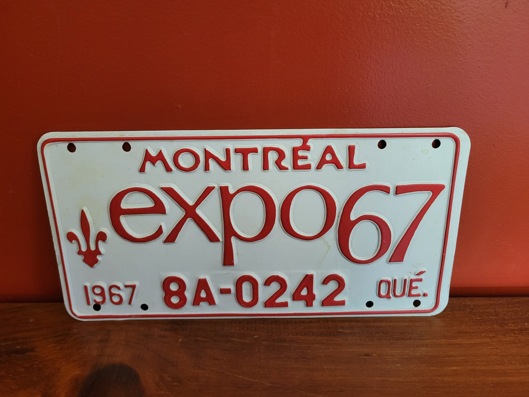 1967 Expo '67 Quebec License Plate