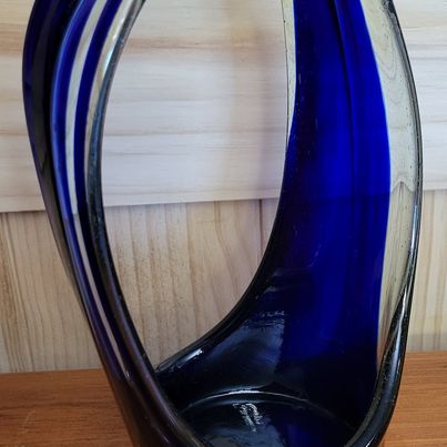 Vintage CobaltBlue Blown Art Glass Vase