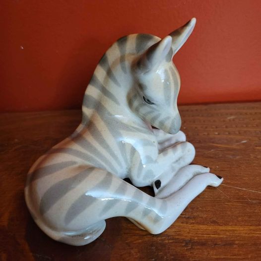 Lomonosov Russian Porcelain Zebra Figurine, 4