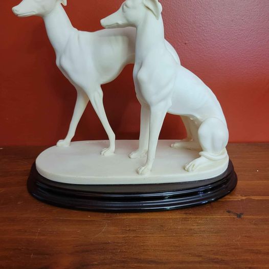 Italian Grey Hound Oxolyte Statue Signed Furiosi