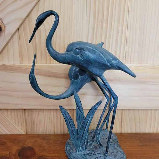 Cast Metal Statue of Herons