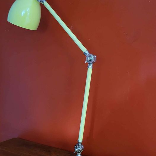 Yellow Anglepoise Desk Lamp W/ Chrome Hardware. 34