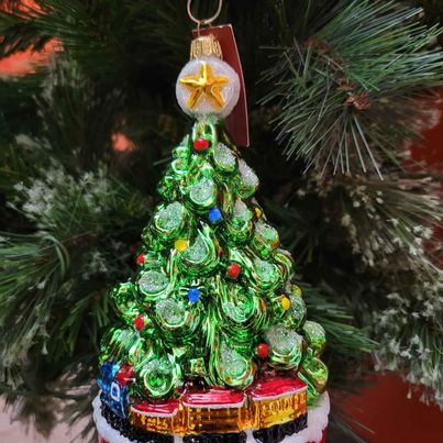 Large European Hand-Made Blown Glass Christmas Tree Ornament, Made in Poland, 7