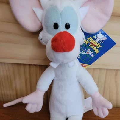 Animaniacs 1995 Pinky Plush (Pinky & The Brain), Trademark Warner Bros., w/ Tags,Approx 10