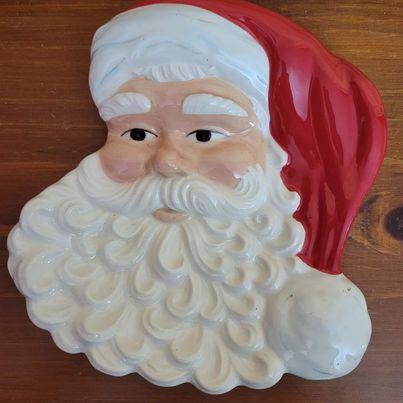 Spode China Santa Face/Head Serving Plate, Christmas Tree Collection ...