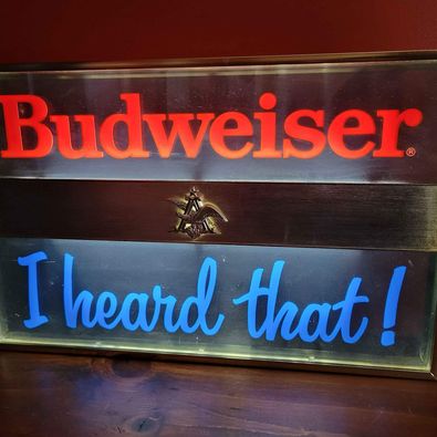 Vintage Anheuser-Busch, Budweiser Beer, Light Up Bar Sign