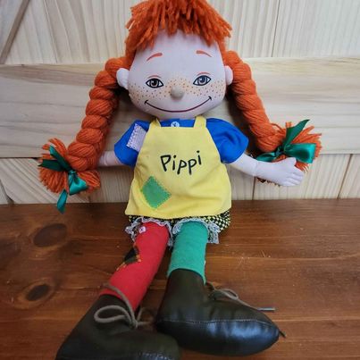 Rare! Vintage! 1988 Pippi Longstockings Cloth Doll , Astrid Lindgren 18