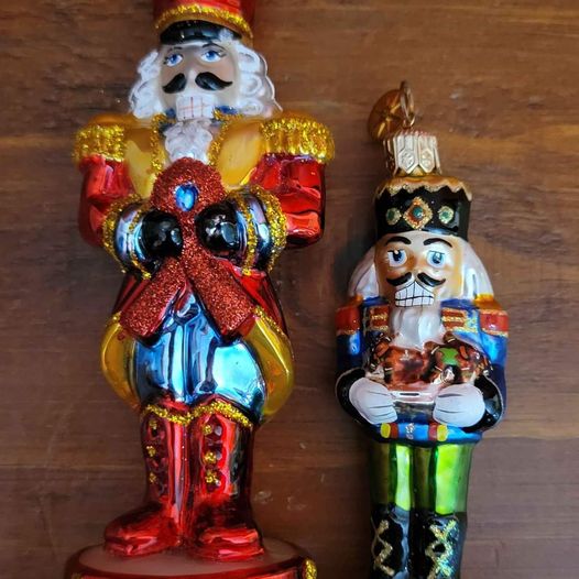 Christopher Radko, 2007, Blown Glass Nutcracker Christmas Tree Ornaments (2)