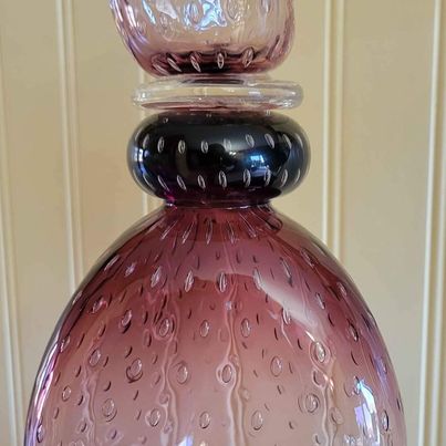 Vintage Arte Murano ICET Bullicante Controlled Bubble MCM Decanter 10.5